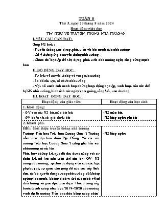 Kế hoạch bài dạy các môn Lớp 5 - Tuần 0 - Năm học 2024-2025 - Hà Văn Lâu