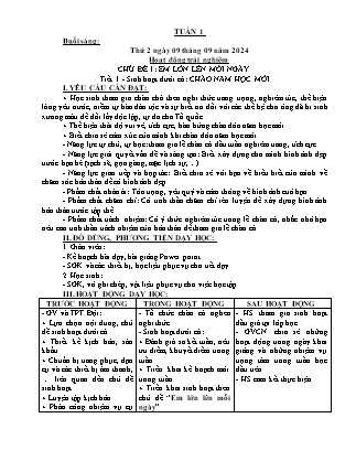 Kế hoạch bài dạy các môn Lớp 5 - Tuần 1 - Năm học 2024-2025 - Trần Thị Thương