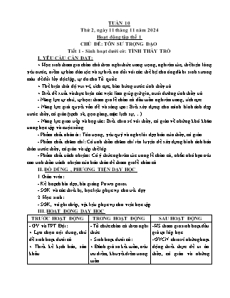 Kế hoạch bài dạy các môn Lớp 5 - Tuần 10 - Năm học 2024-2025 - Nguyễn Thị Thu Hoài