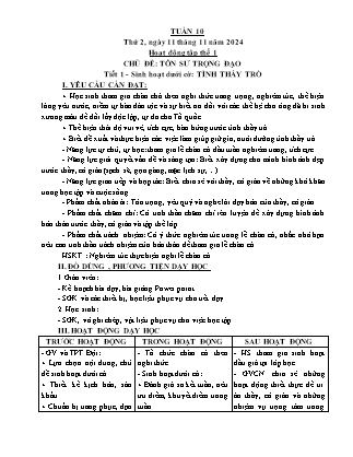 Kế hoạch bài dạy các môn Lớp 5 - Tuần 10 - Năm học 2024-2025 - Trần Thị Huyền