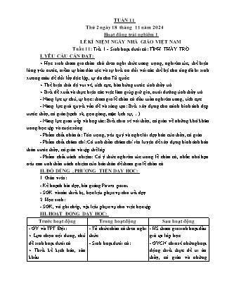 Kế hoạch bài dạy các môn Lớp 5 - Tuần 11 - Năm học 2024-2025 - Hà Văn Lâu