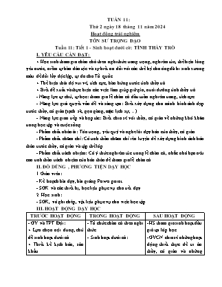 Kế hoạch bài dạy các môn Lớp 5 - Tuần 11 - Năm học 2024-2025 - Trần Thị Thương