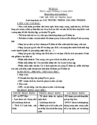 Kế hoạch bài dạy các môn Lớp 5 - Tuần 12 - Năm học 2024-2025 - Hà Văn Lâu
