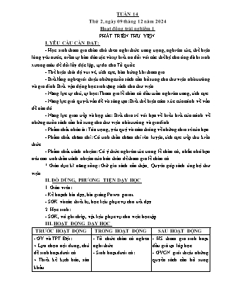 Kế hoạch bài dạy các môn Lớp 5 - Tuần 14 - Năm học 2024-2025 - Hà Văn Lâu