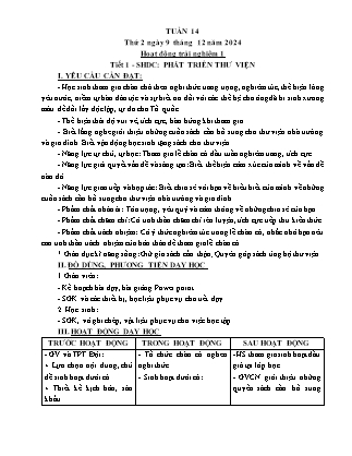 Kế hoạch bài dạy các môn Lớp 5 - Tuần 14 - Năm học 2024-2025 - Nguyễn Thị Thu Hoài