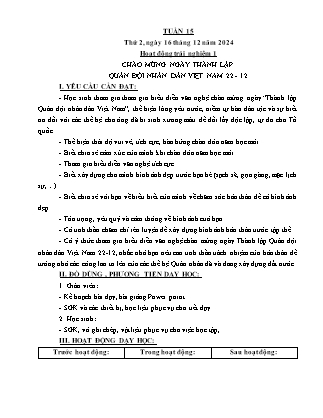 Kế hoạch bài dạy các môn Lớp 5 - Tuần 15 - Năm học 2024-2025 - Hà Văn Lâu