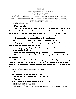 Kế hoạch bài dạy các môn Lớp 5 - Tuần 15 - Năm học 2024-2025 - Trần Thị Thương