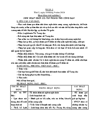 Kế hoạch bài dạy các môn Lớp 5 - Tuần 2 - Năm học 2024-2025 - Trần Thị Thương