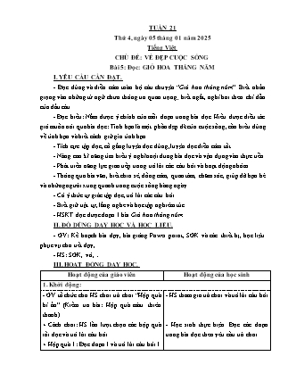 Kế hoạch bài dạy các môn Lớp 5 - Tuần 21 - Năm học 2024-2025 - Nguyễn Thị Thu Hoài