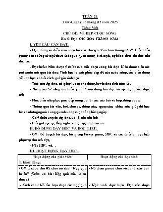 Kế hoạch bài dạy các môn Lớp 5 - Tuần 21 - Năm học 2024-2025 - Trần Thị Huyền
