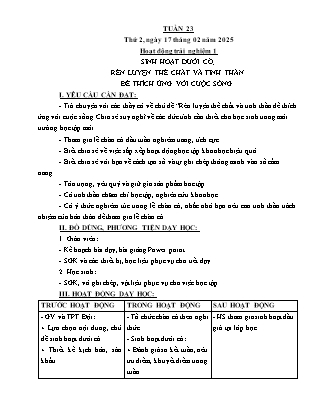 Kế hoạch bài dạy các môn Lớp 5 - Tuần 23 - Năm học 2024-2025 - Hà Văn Lâu