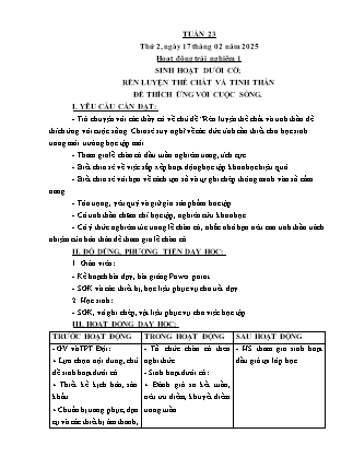 Kế hoạch bài dạy các môn Lớp 5 - Tuần 23 - Năm học 2024-2025 - Nguyễn Thị Thu Hoài