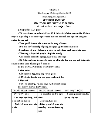 Kế hoạch bài dạy các môn Lớp 5 - Tuần 23 - Năm học 2024-2025 - Trần Thị Thương