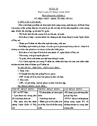 Kế hoạch bài dạy các môn Lớp 5 - Tuần 25 - Năm học 2024-2025 - Hà Văn Lâu