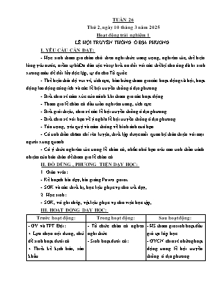 Kế hoạch bài dạy các môn Lớp 5 - Tuần 26 - Năm học 2024-2025 - Hà Văn Lâu