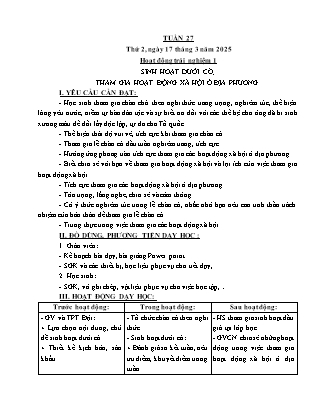 Kế hoạch bài dạy các môn Lớp 5 - Tuần 27 - Năm học 2024-2025 - Hà Văn Lâu