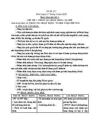 Kế hoạch bài dạy các môn Lớp 5 - Tuần 27 - Năm học 2024-2025 - Nguyễn Thị Thu Hoài