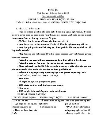 Kế hoạch bài dạy các môn Lớp 5 - Tuần 27 - Năm học 2024-2025 - Trần Thị Thương