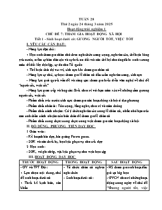 Kế hoạch bài dạy các môn Lớp 5 - Tuần 28 - Năm học 2024-2025 - Nguyễn Thị Thu Hoài