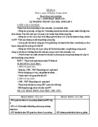 Kế hoạch bài dạy các môn Lớp 5 - Tuần 4 - Năm học 2024-2025 - Trần Thị Huyền