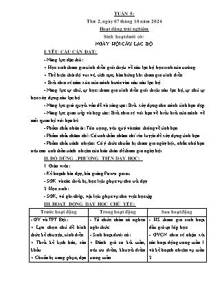 Kế hoạch bài dạy các môn Lớp 5 - Tuần 5 - Năm học 2024-2025 - Hà Văn Lâu