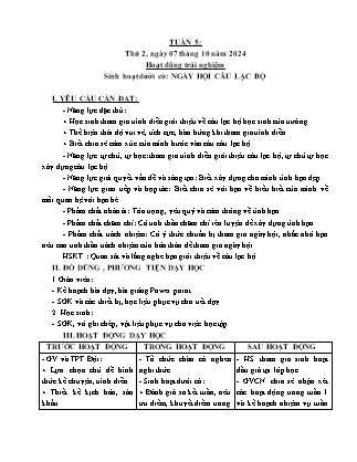 Kế hoạch bài dạy các môn Lớp 5 - Tuần 5 - Năm học 2024-2025 - Trần Thị Huyền