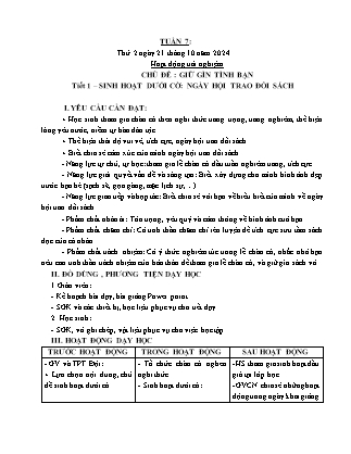 Kế hoạch bài dạy các môn Lớp 5 - Tuần 7 - Năm học 2024-2025 - Trần Thị Thương