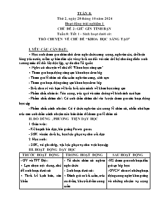 Kế hoạch bài dạy các môn Lớp 5 - Tuần 8 - Năm học 2024-2025 - Hà Văn Lâu