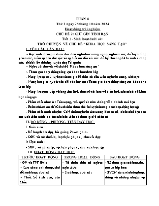 Kế hoạch bài dạy các môn Lớp 5 - Tuần 8 - Năm học 2024-2025 - Nguyễn Thị Thu Hoài