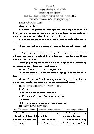 Kế hoạch bài dạy các môn Lớp 5 - Tuần 9 - Năm học 2024-2025 - Hà Văn Lâu