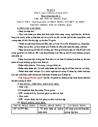 Kế hoạch bài dạy các môn Lớp 5 - Tuần 9 - Năm học 2024-2025 - Nguyễn Thị Thu Hoài