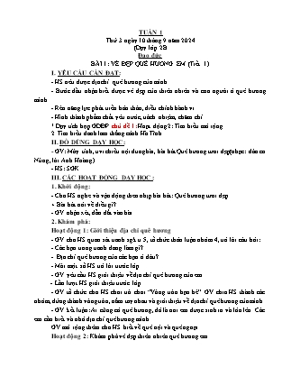 Kế hoạch bài dạy Đạo đức Lớp 2 + Lớp 4 - Tuần 1 - Năm học 2024-2025 - Phan Xuân Hiệp