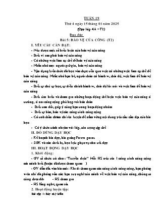 Kế hoạch bài dạy Đạo đức Lớp 2 + Lớp 4 - Tuần 19 - Năm học 2024-2025 - Phan Xuân Hiệp