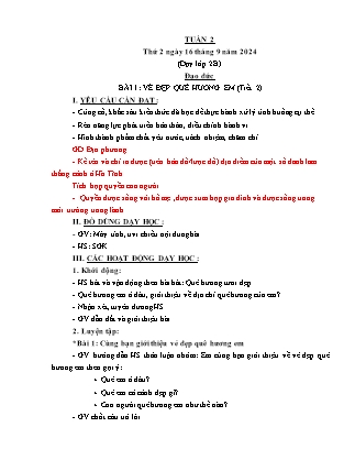 Kế hoạch bài dạy Đạo đức Lớp 2 + Lớp 4 - Tuần 2 - Năm học 2024-2025 - Phan Xuân Hiệp