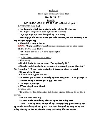 Kế hoạch bài dạy Đạo đức Lớp 2 + Lớp 4 - Tuần 27 - Năm học 2024-2025 - Phan Xuân Hiệp