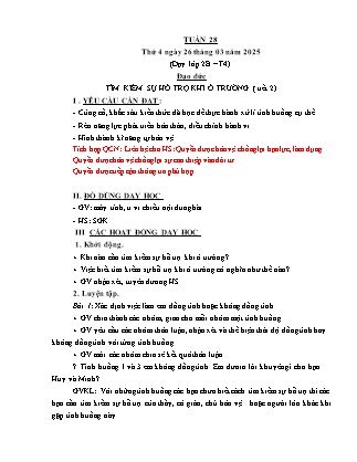 Kế hoạch bài dạy Đạo đức Lớp 2 + Lớp 4 - Tuần 28 - Năm học 2024-2025 - Phan Xuân Hiệp