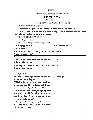 Kế hoạch bài dạy Đạo đức Lớp 2 + Lớp 4 - Tuần 29 - Năm học 2024-2025 - Phan Xuân Hiệp