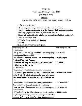 Kế hoạch bài dạy Đạo đức Lớp 2 + Lớp 4 - Tuần 31 - Năm học 2024-2025 - Phan Xuân Hiệp