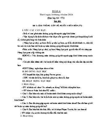 Kế hoạch bài dạy Đạo đức Lớp 2 + Lớp 4 - Tuần 6 - Năm học 2024-2025 - Phan Xuân Hiệp