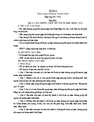 Kế hoạch bài dạy Đạo đức Lớp 2 + Lớp 4 - Tuần 8 - Năm học 2024-2025 - Phan Xuân Hiệp