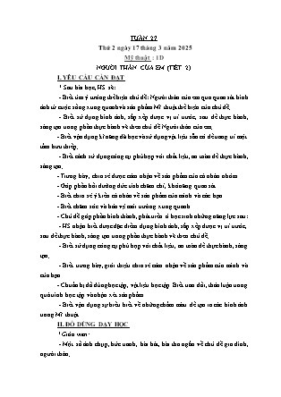 Kế hoạch bài dạy Mĩ thuật & Hoạt động trải nghiệm Khối tiểu học - Tuần 27 - Năm học 2024-2025 - Nguyễn Thị Quỳnh Phương