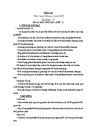 Kế hoạch bài dạy Mĩ thuật & Hoạt động trải nghiệm Khối tiểu học - Tuần 30 - Năm học 2024-2025 - Nguyễn Thị Quỳnh Phương