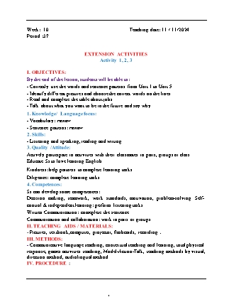 Kế hoạch bài dạy Tiếng Anh Lớp 5 - Tuần 10 - Unit 6: Our school rooms - Năm học 2024-2025 - Đinh Thị Linh Nhâm