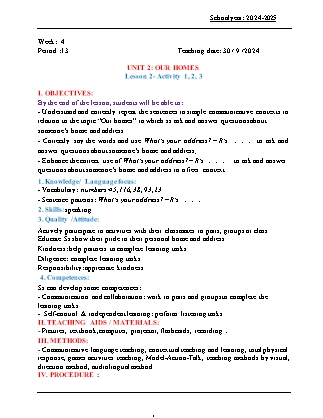 Kế hoạch bài dạy Tiếng Anh Lớp 5 - Tuần 4 - Unit 2: Our names - Năm học 2024-2025 - Đinh Thị Linh Nhâm
