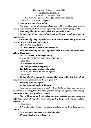 Kế hoạch bài dạy Tự nhiên và Xã hội & Đạo đức Lớp 1 + Lớp 3 - Tuần 9 - Năm học 2024-2025 - Trần Thị Thúy Hà