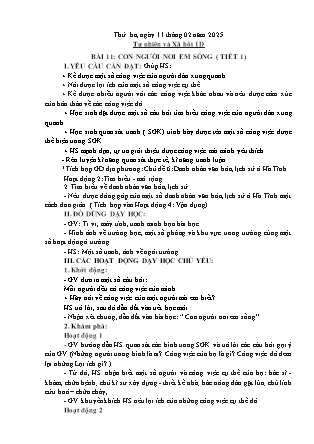 Kế hoạch bài dạy Tự nhiên và Xã hội & Đạo đức Lớp 1 + Lớp 3 - Tuần 22 - Năm học 2024-2025 - Trần Thị Thúy Hà