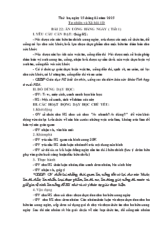 Kế hoạch bài dạy Tự nhiên và Xã hội & Đạo đức Lớp 1 + Lớp 3 - Tuần 28 - Năm học 2024-2025 - Trần Thị Thúy Hà