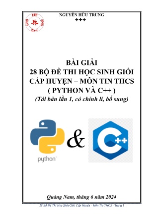 Bài giải 28 Bộ đề thi HSG cấp huyện môn Tin học THCS (Python và C++)