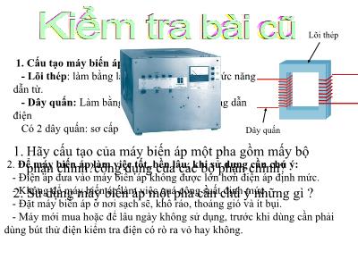 Bài giảng Công nghệ 8 - Tiết 25, Bài 48: Sử dụng hợp lí điện năng