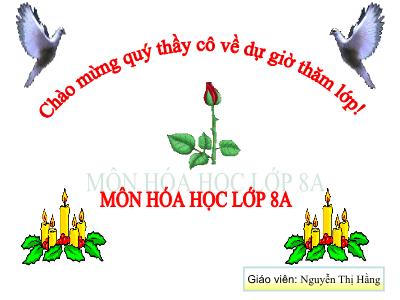 Bài giảng Hóa học 8 - Tiết 13: Phản ứng hóa học (Tiếp)